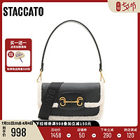 STACCATO 思加图 2022秋季新款绒面小方包单肩包斜挎包时尚背提包女X2778CX2