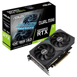 ASUS 华硕 DUAL GeForce RTX3060TI-8G-MINI-V2 LHR版本 独立显卡