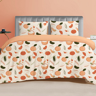 MENDALE 梦洁家纺 甜蜜水果系列 纯棉印花三件套 1.2m床 水果一款