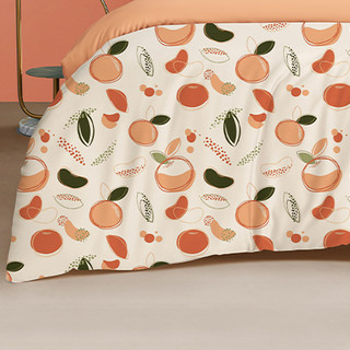 MENDALE 梦洁家纺 甜蜜水果系列 纯棉印花三件套 1.2m床 水果一款