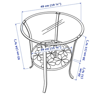 IKEA/宜家 KLINGSBO 克林斯伯 玻璃边桌 黑色