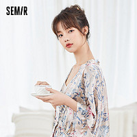 Semir 森马 女士仿真丝家居睡衣