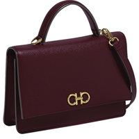 Salvatore Ferragamo 菲拉格慕 GANCINI系列 女士牛皮单肩包 0726523 酒红色 小号