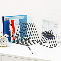 尚居优品 书立铁艺书架创意ins北欧三角架桌面装饰收纳置物架杂志书挡简易