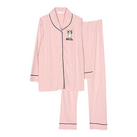 诺宜 J38158 孕产妇月子服套装 条纹粉色 L