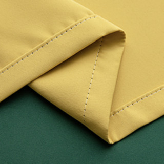 朵颐 麦加MO 遮阳隔热窗帘 墨绿拼黄色 1.5*2.7m 打孔款