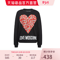 LOVE MOSCHINO 黑色/红色/灰色纯棉女士标志印花长袖圆领套头卫衣