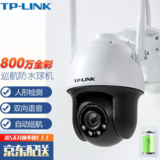 TP-LINK 普联 800万高清监控摄像头 360度全景自动巡航 无线WIFI手机远程家用室外防水球机 TL-IPC683-EZ  128G内存卡