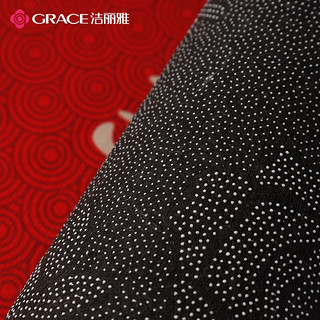 GRACE 洁丽雅 家用短绒入户门地垫 吸水防滑红色喜庆 平安喜乐 40*60cm