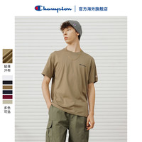 Champion夏季官方T恤海外正品基础T打底左胸logo男女同款短袖