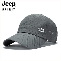 Jeep 吉普 帽子男士棒球帽夏季新品网眼轻薄舒适透气速干鸭舌帽 CA0088深灰