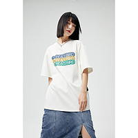 PEACEBIRD 太平鸟 设计感短袖T恤女2022年夏季新款重磅高克重发泡印花短袖T恤