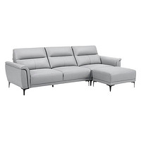  顾家家居 KUKA  DK.1105 头层牛皮沙发 三人位+脚踏 松烟灰