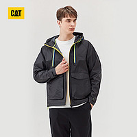 CAT 卡特彼勒 科技涂层撞色抽带连帽多袋logo背标男夹克外套