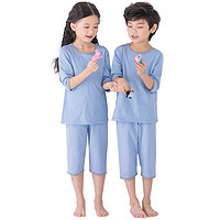 Langsha 浪莎 LX0011 儿童家居服套装 古蓝色 120cm