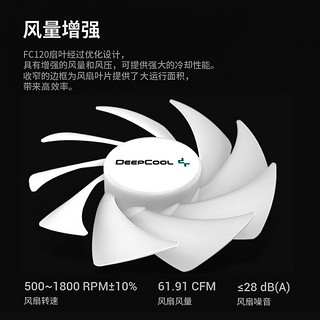 九州风神（DEEPCOOL） 魔环120RGB机箱风扇 电脑风扇台式 散热风扇 神光同步 FC120白三只装