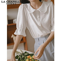 La Chapelle 娃娃领短袖衬衫衬衣