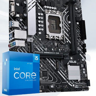 intel 英特尔 PRIME B660M-K D4 M-ATX主板（Intel LGA1700、B660）+酷睿i5 12400F CPU