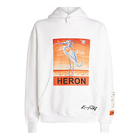 HERON PRESTON 男士仙鹤印花图案连帽卫衣 HMBB010F20JER009