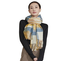 SHANGHAI SYORY 上海故事 女士羊毛围巾 W1921409 围巾款 蓝黄 200*35cm