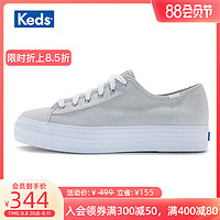 Keds女鞋松糕厚底帆布鞋纯色女单鞋休闲鞋布鞋WF60327