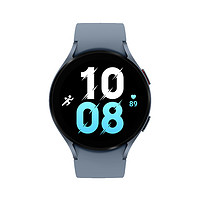 SAMSUNG 三星 Galaxy Watch5 蓝牙通话版 智能手表 44mm 蓝色钛合金表壳 晴空海岸运动表带（GPS、血氧）