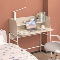 得力工具 87017 简约电脑桌 双层桌面板收纳款 白色 100*56.5*103.5cm