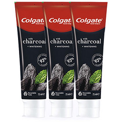 Colgate 高露洁 竹炭美白牙膏三支装 100g*3（赠氨基酸牙膏18g*3）