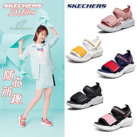 SKECHERS 斯凯奇 88888346女鞋杨紫同款魔术贴厚底增高熊猫鞋凉鞋