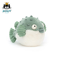 jELLYCAT 邦尼兔 PAC3PUF 佩西河豚鱼毛绒玩具 蓝色和奶油色