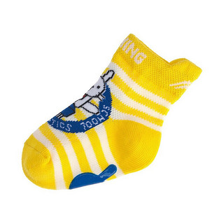 LI-NING 李宁 MINISTAR系列 YWTQ024 婴儿短筒袜 3双装 焰红+白色+柠檬黄色 7-9cm