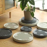 圆形可移动花盆托盘万向轮防闷根透气带轮滚轮种花盆栽绿植底座