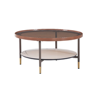 CHEERS 芝华仕 PT052 玻璃台面茶几 咖色 75*75*40cm