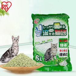爱丽思 可冲厕所 豆腐猫砂  升级绿茶味豆腐猫砂6L