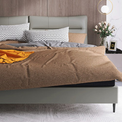 MLILY 梦百合 BG-1222 现代轻奢牛皮床+朗润弹簧床垫