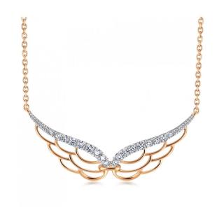 抖音超值购:周生生18k金爱情密语翅膀天使之翼钻石项链91642n定价