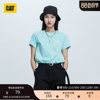 卡特彼勒CAT/卡特短袖T恤女logo印花舒适圆领T恤