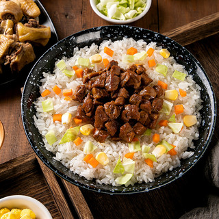 稻花香 冲泡米饭香辣牛肉味拌饭户外方便米饭网红懒人速食夜宵1桶6桶 红烧牛肉干拌饭 1桶