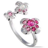 施华洛世奇 Cherie Pink and Clear Crystal Open Flower Ring