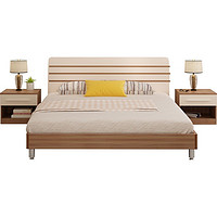 PLUS会员：AHOME A家家具 A家 北欧板式床储物高箱床单人床A008  1.2*2.0米架子床