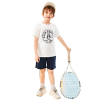 Hush Puppies 暇步士 HPPXBD02CA661 男童短袖套装 2件套 本白 105cm