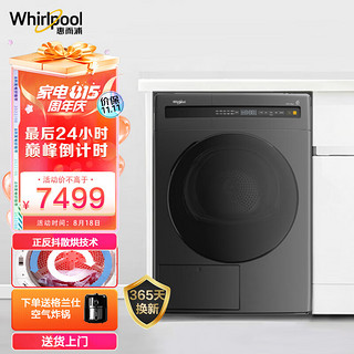 Whirlpool 惠而浦 热泵烘干机家用干衣机 9kg滚筒式 衣干即停 WTP900601HT火山灰