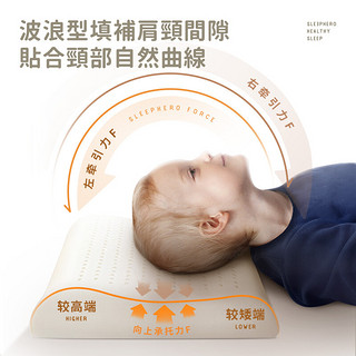 SleepHero 睡眠英雄 泰国原装进口 天然乳胶枕头芯 低枕儿童青少年学生 93%含量 礼盒装 高低枕透气颈椎 3-14岁