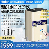 Haier 海尔 净水器家用直饮水厨房自来水过滤器反渗透纯水净水机6H66-3E