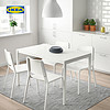 IKEA 宜家 TEODORES帝奥多斯可堆叠餐桌椅凳子家用靠背简约现代椅子 白色+折叠桌