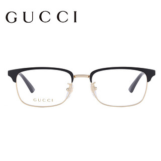 GUCCI 古驰 1.67折射率防蓝光镜片+古驰珐琅织带元素眉型眼镜框架一副GG0131O