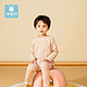 aqpa 婴儿内衣套装春秋宝宝保暖两件套儿童家居服 棕黄白条（1件） 90cm