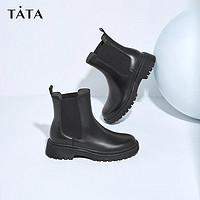 抖音超值购：TATA 他她 时尚方跟舒适切尔西靴百搭时装女靴新WAC01DD1