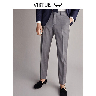 Virtue 富绅 男装商务休闲男士正装西裤修身直筒防皱西装裤 浅灰色YKF10121005-8 80