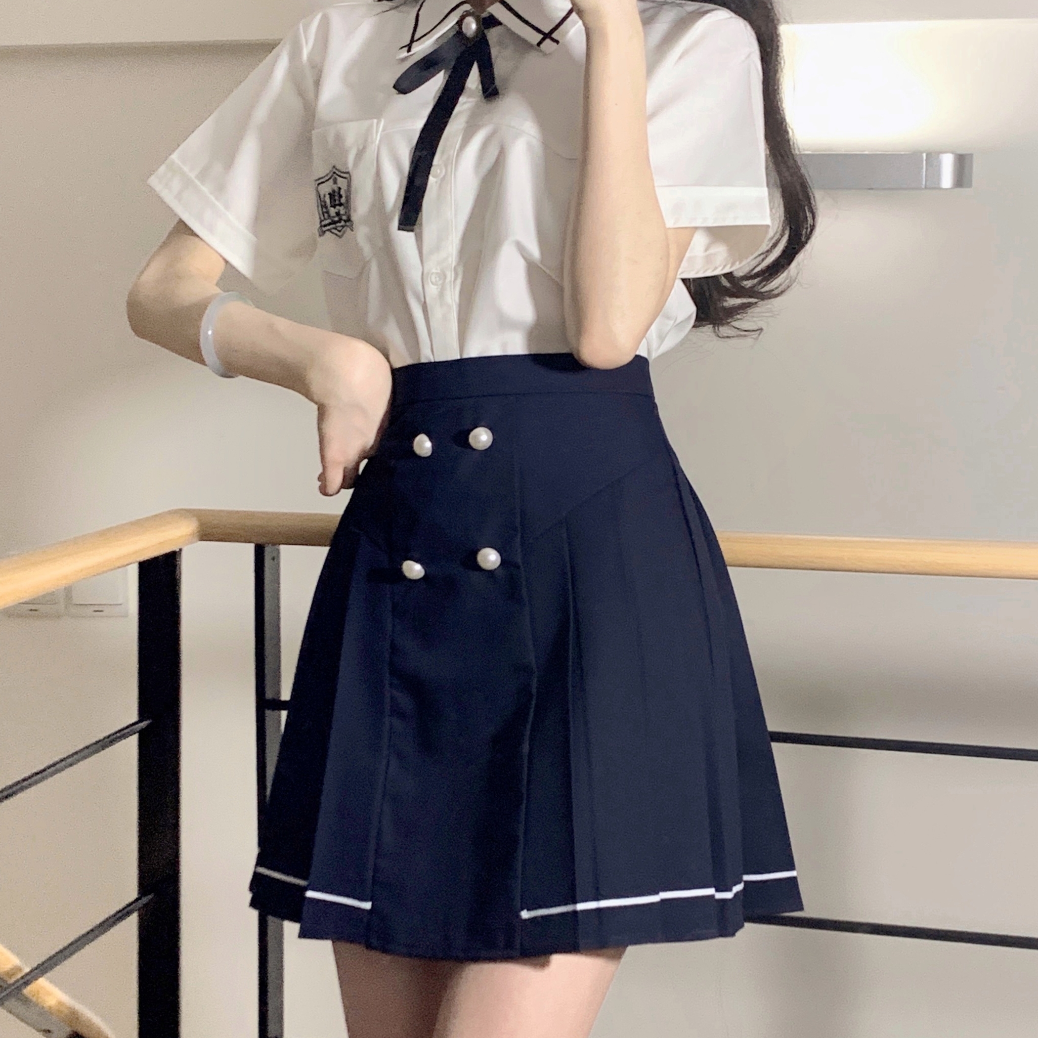 车厘子JK 仁川艺高 JK制服 女士短裙 蓝色 43cm S